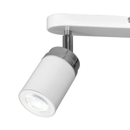 Spotlampe RENO 2xGU10/8W/230V hvid/skinnende krom