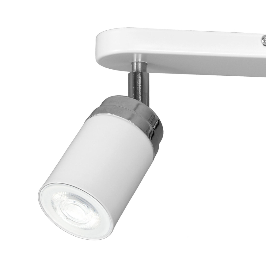 Spotlampe RENO 2xGU10/8W/230V hvid/skinnende krom