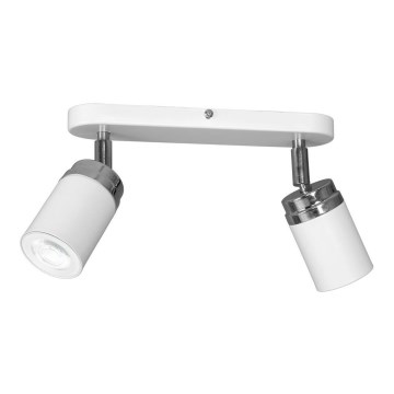 Spotlampe RENO 2xGU10/8W/230V hvid/skinnende krom