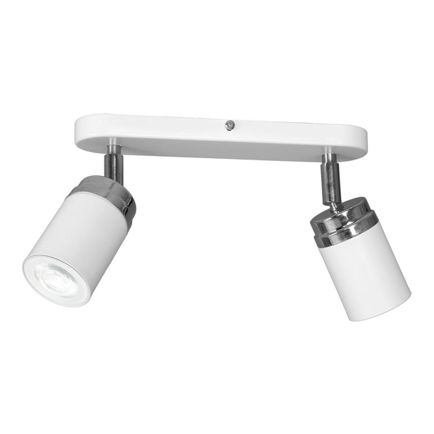 Spotlampe RENO 2xGU10/8W/230V hvid/skinnende krom