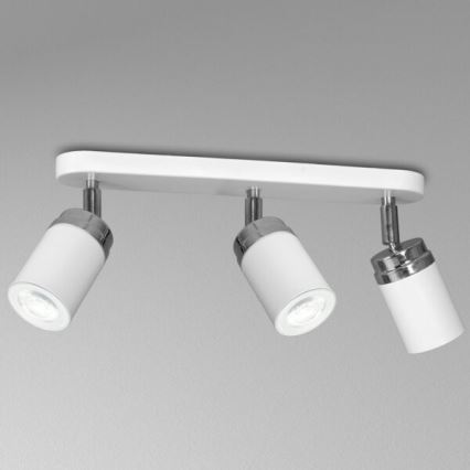 Spotlampe RENO 3xGU10/8W/230V hvid/skinnende krom