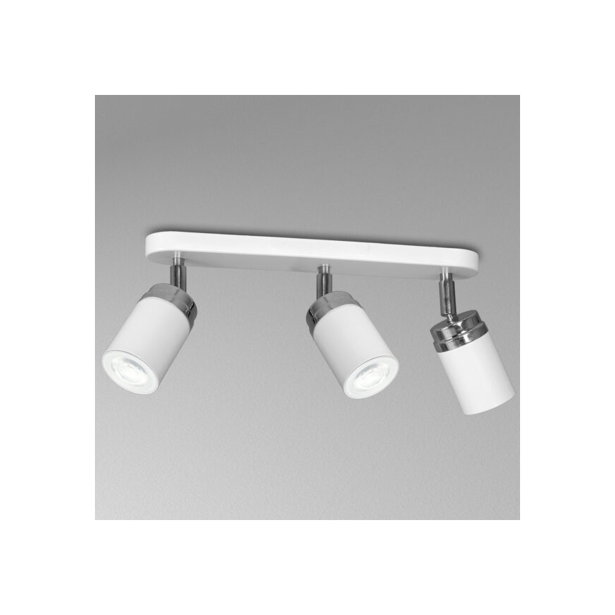 Spotlampe RENO 3xGU10/8W/230V hvid/skinnende krom