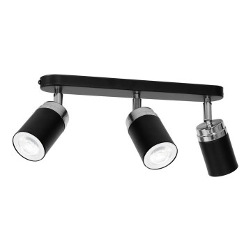 Spotlampe RENO 3xGU10/8W/230V sort/skinnende krom