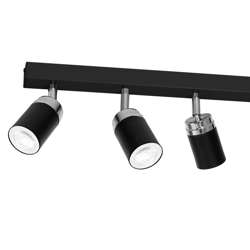 Spotlampe RENO 6xGU10/60W/230V sort/skinnende krom