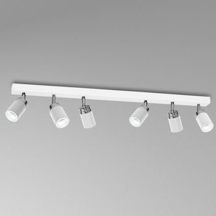 Spotlampe RENO 6xGU10/8W/230V hvid/skinnende krom