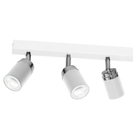 Spotlampe RENO 6xGU10/8W/230V hvid/skinnende krom