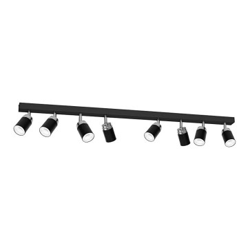Spotlampe RENO 8xGU10/60W/230V sort/skinnende krom