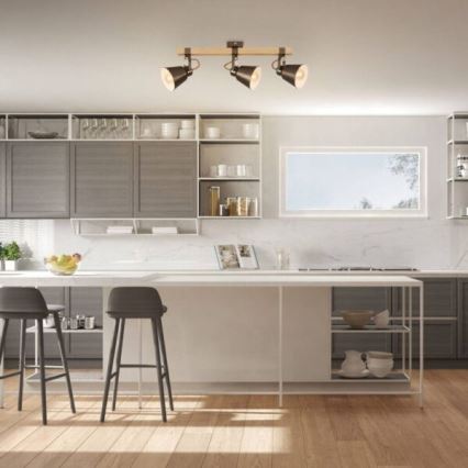 Spotlampe RETRO 3xE27/40W/230V brun