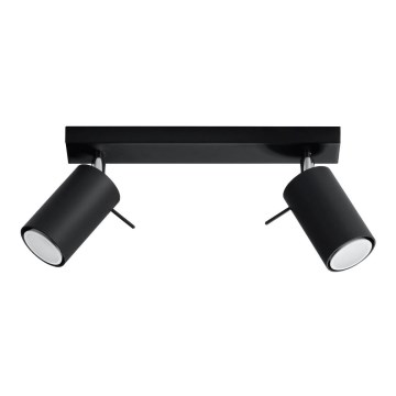 Spotlampe RING 2 2xGU10/10W/230V sort