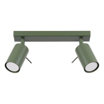 Spotlampe RING 2xGU10/10W/230V grøn