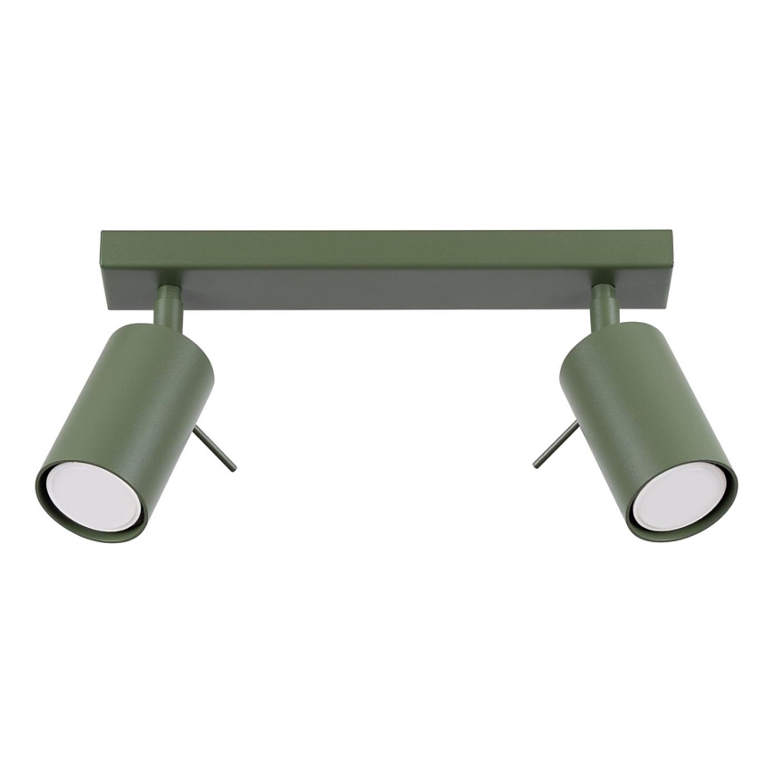 Spotlampe RING 2xGU10/10W/230V grøn