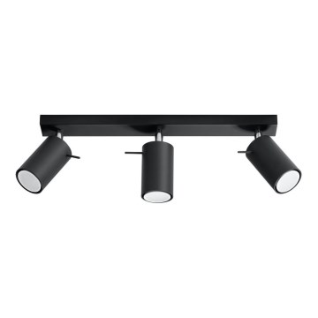 Spotlampe RING 3 3xGU10/10W/230V sort