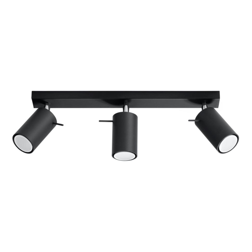 Spotlampe RING 3 3xGU10/10W/230V sort