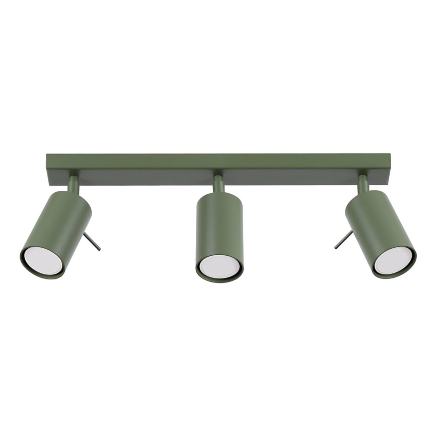 Spotlampe RING 3xGU10/10W/230V grøn