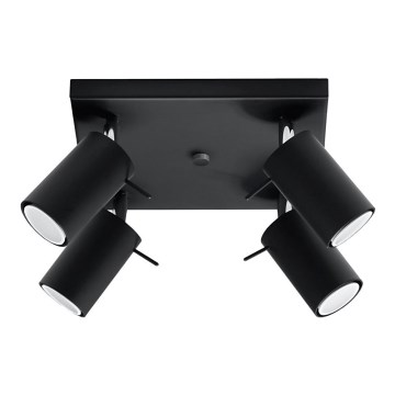 Spotlampe RING 4 4xGU10/10W/230V sort