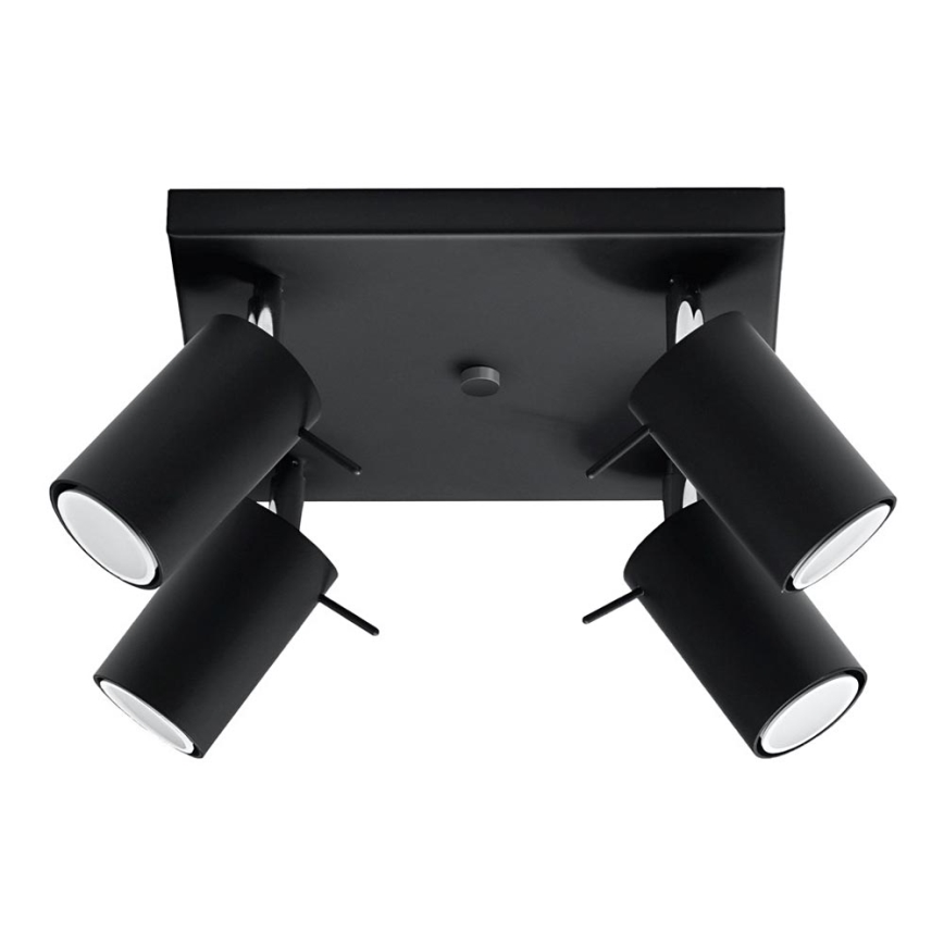 Spotlampe RING 4 4xGU10/10W/230V sort