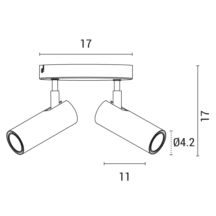 Spotlampe ROSETTE 2xGU10/7W/230V hvid