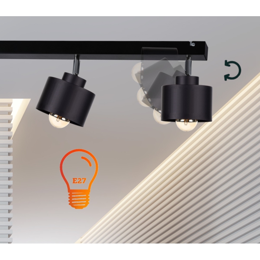 Spotlampe SIMPLY BLACK 3xE27/60W/230V