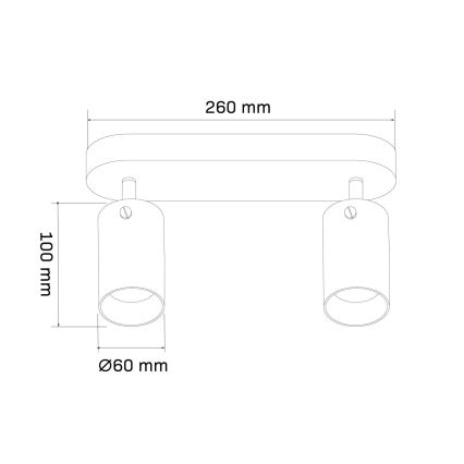 Spotlampe SMOKY 2xGU10/10W/230V sort
