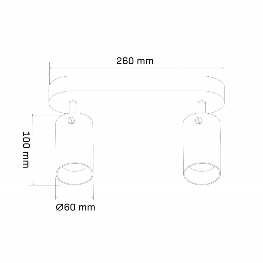 Spotlampe SMOKY 2xGU10/10W/230V sort