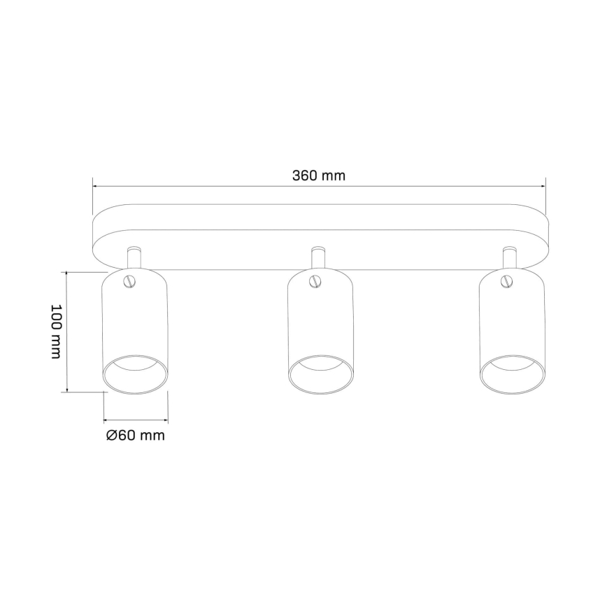 Spotlampe SMOKY 3xGU10/10W/230V sort