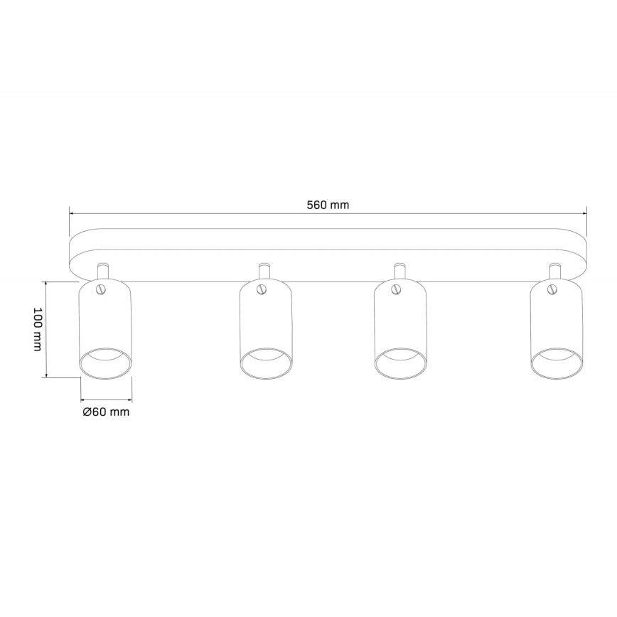 Spotlampe SMOKY 4xGU10/10W/230V sort