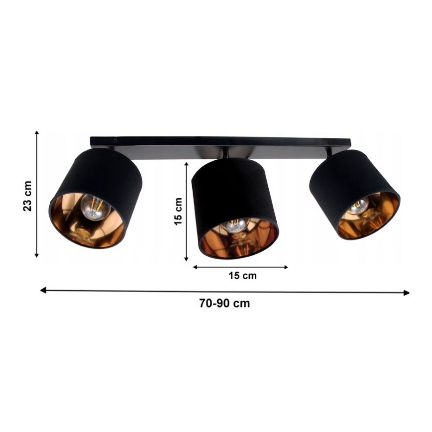 Spotlampe SOFIA 3xE27/60W/230V sort