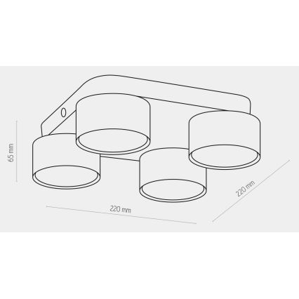 Spotlampe SPACE GOLD 4xGX53/15W/230V