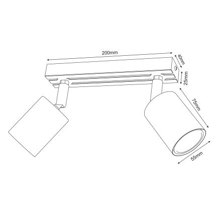 Spotlampe TERRA 2xGU10/8W/230V sort/eg