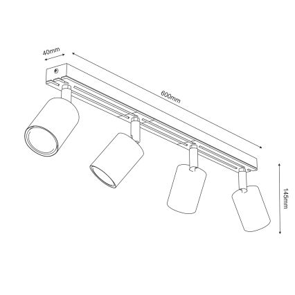 Spotlampe TERRA 4xGU10/8W/230V hvid/eg