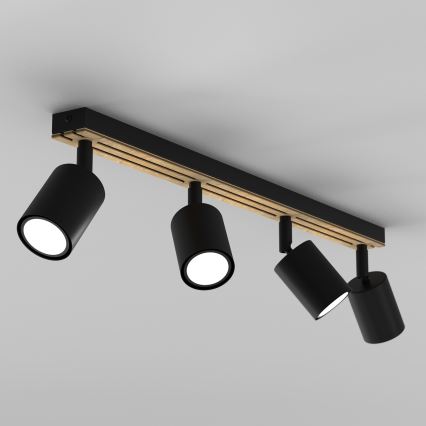 Spotlampe TERRA 4xGU10/8W/230V sort/eg