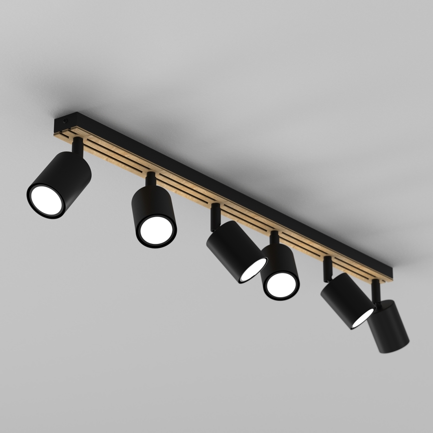 Spotlampe TERRA 6xGU10/8W/230V sort/eg