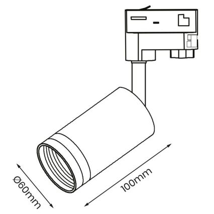 Spotlampe til 3-faset skinnesystem PIPE 1xGU10/25W/230V hvid