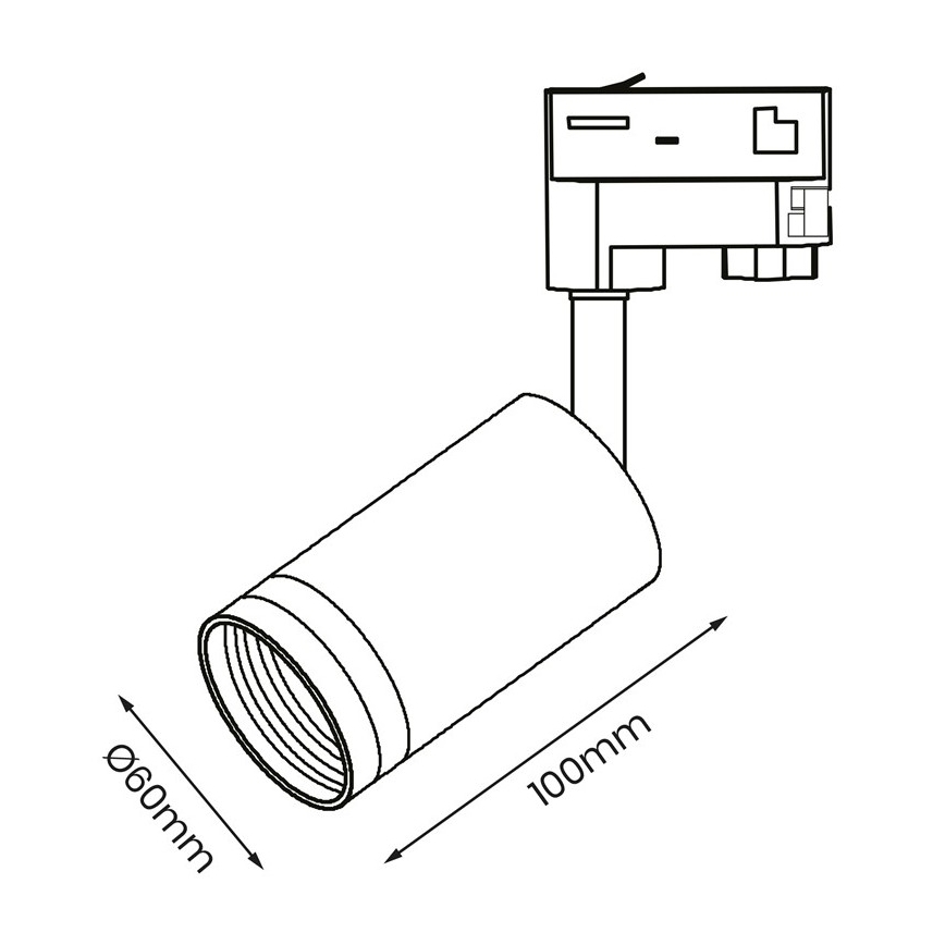 Spotlampe til 3-faset skinnesystem PIPE 1xGU10/25W/230V hvid