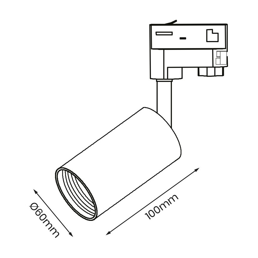 Spotlampe til 3-faset skinnesystem PIPE 1xGU10/25W/230V hvid