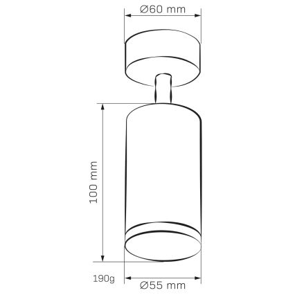 Spotlampe til badeværelse TURYN 1xGU10/10W/230V IP44 sort