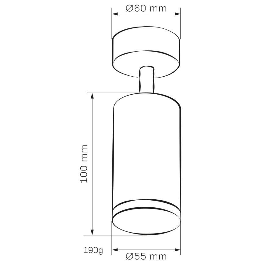 Spotlampe til badeværelse TURYN 1xGU10/10W/230V IP44 sort