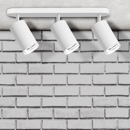 Spotlampe til badeværelse TURYN 3xGU10/10W/230V IP44 hvid