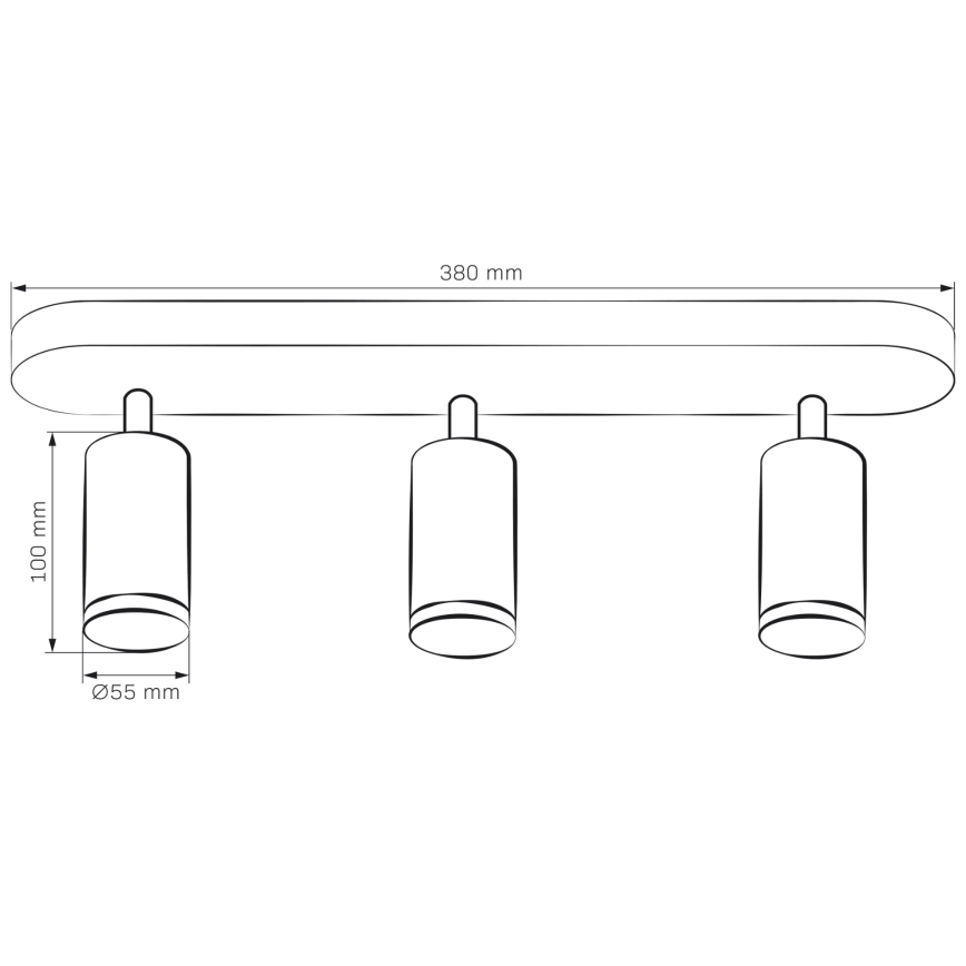 Spotlampe til badeværelse TURYN 3xGU10/10W/230V IP44 hvid
