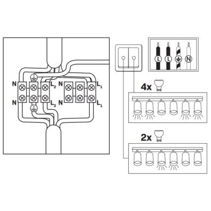 Spotlampe til badeværelse TURYN 6xGU10/10W/230V IP44 sort