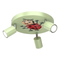 Spotlampe til børn FUN 3xGU10/8W/230V grøn/mariehøne