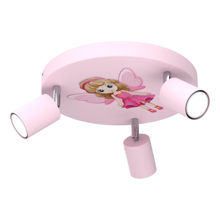 Spotlampe til børn FUN 3xGU10/8W/230V lyserød/fe