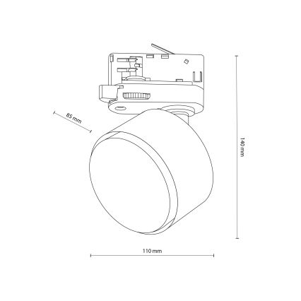 Spotlampe til skinnesystem 3-faset TRACER 1xGX53/11W/230V sort