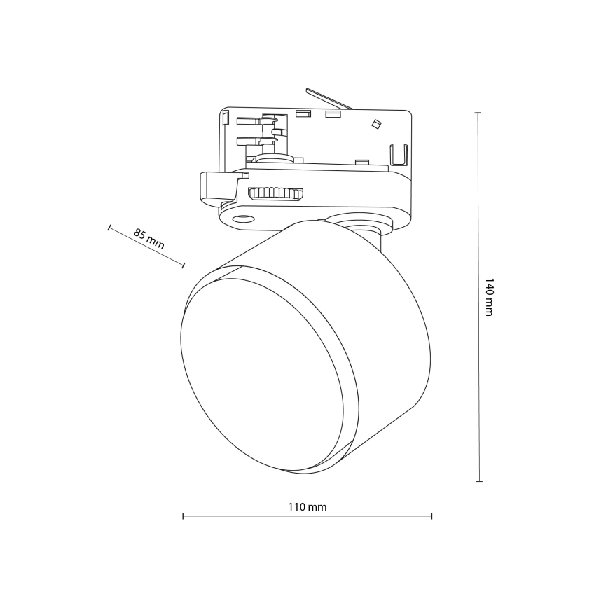 Spotlampe til skinnesystem 3-faset TRACER 1xGX53/11W/230V sort