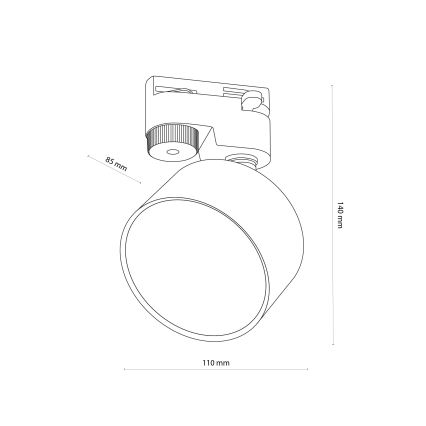 Spotlampe til 1-faset skinnesystem AVIA 1xGX53/15W/230V hvid