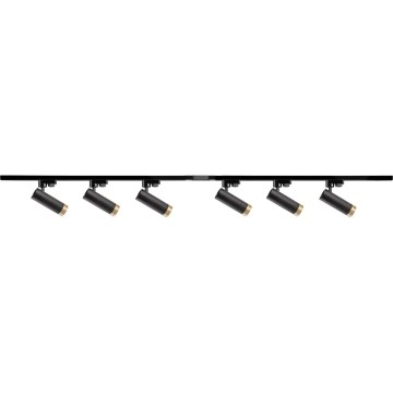 Spotlampe til skinnesystem FADO 6xGU10/10W/230V + 2x1 m skinnesystem sort