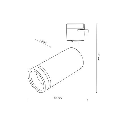 Spotlampe til 1-faset skinnesystem JET RING 1xGU10/10W/230V hvid