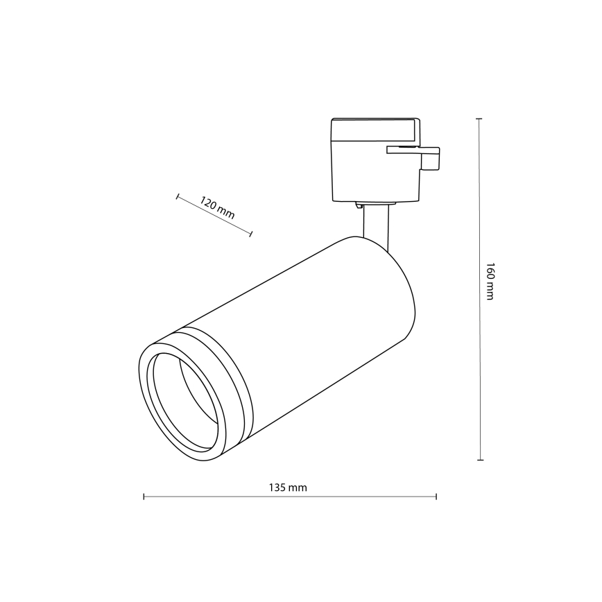 Spotlampe til 1-faset skinnesystem JET RING 1xGU10/10W/230V hvid