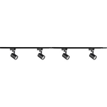 Spotlampe til skinnesystem LYNX 4xGU10/10W/230V + 2 x 75 cm skinnesystem sort