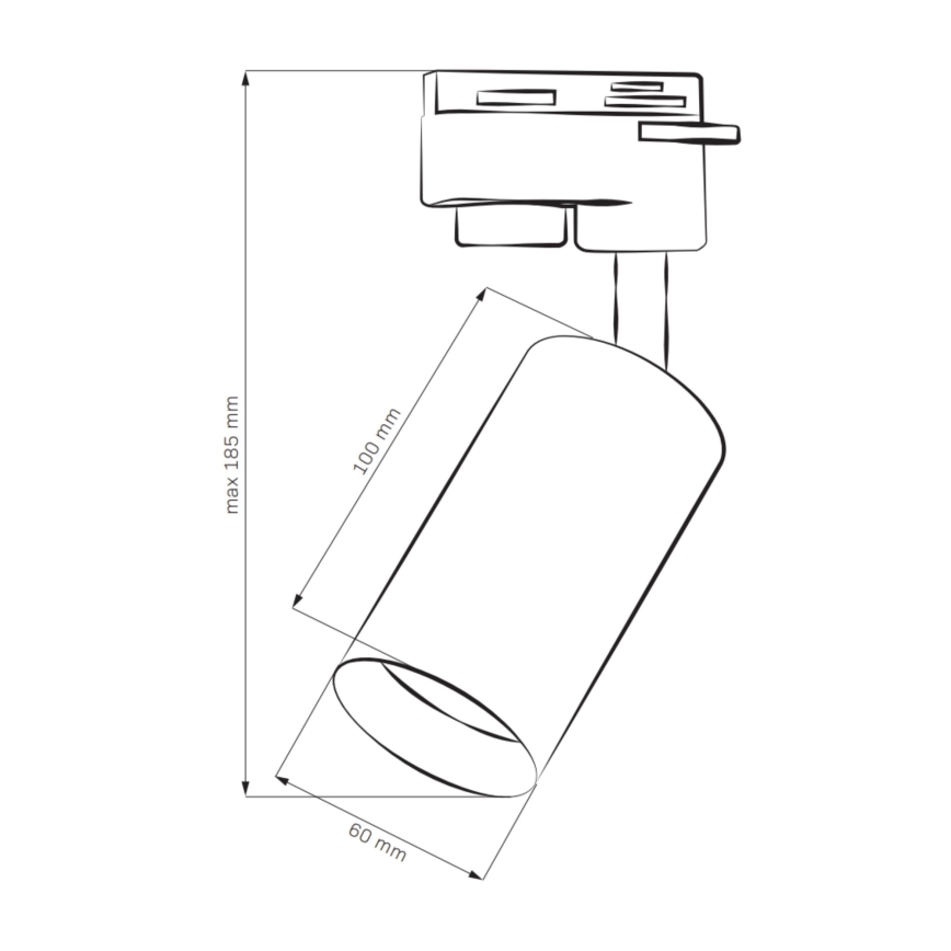 Spotlampe til skinnesystem MARIBEL 1xGU10/10W/230V sort